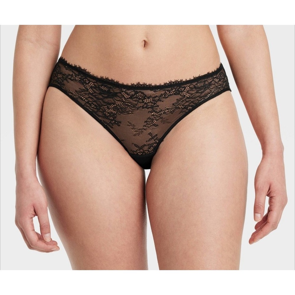 Women's Lace Bikini Underwear - Auden™ size M 8-10 black